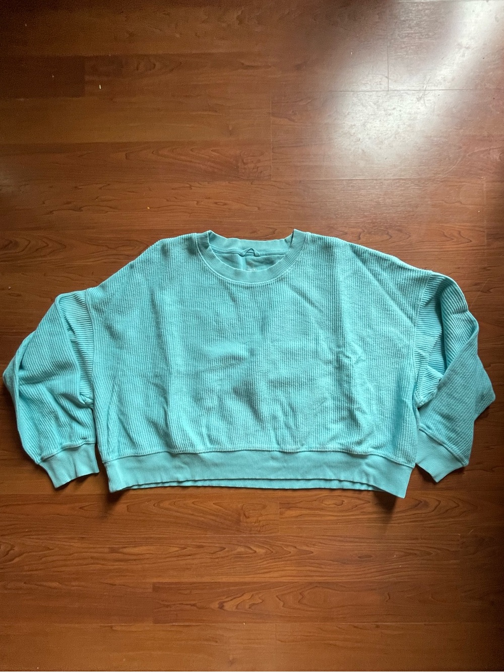 Aerie blue ribbed cropped sweatshirt
